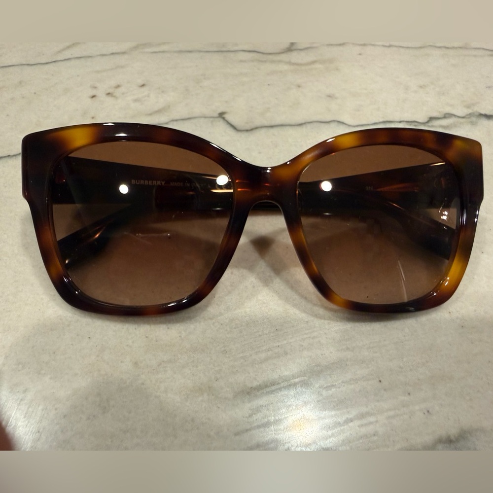 BURBERRY BE 4345 331613 Light Havana Plastic Square Sunglasses Brown Gradient - Picture 4 of 16